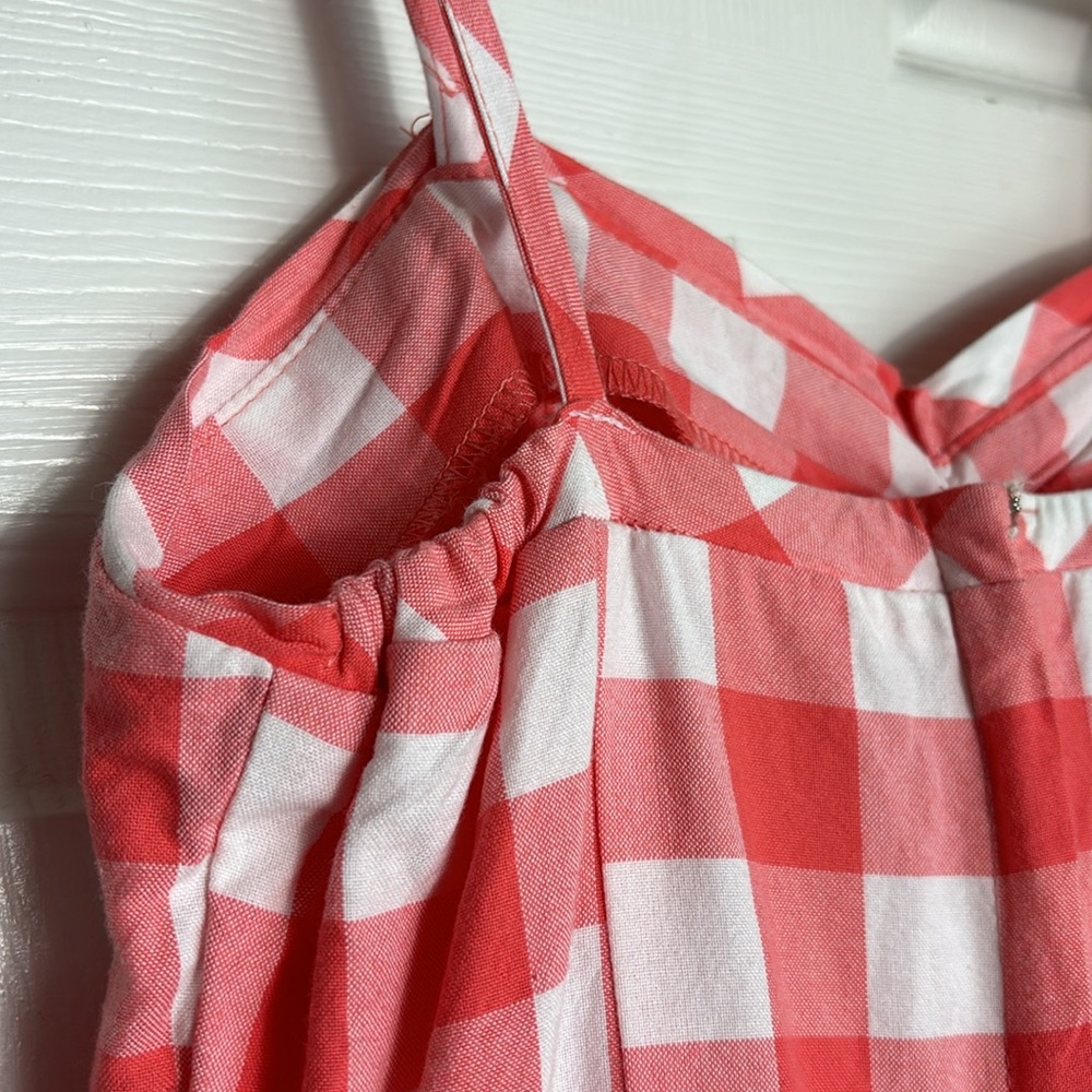 Pink Gingham Midi Dress with Tie Straps - Picture 9 of 16